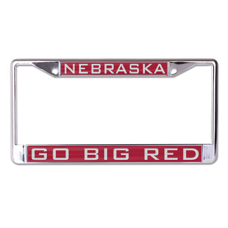 Nebraska Huskers Metallic Go Big Red License Plate Frame - NEBRASKA