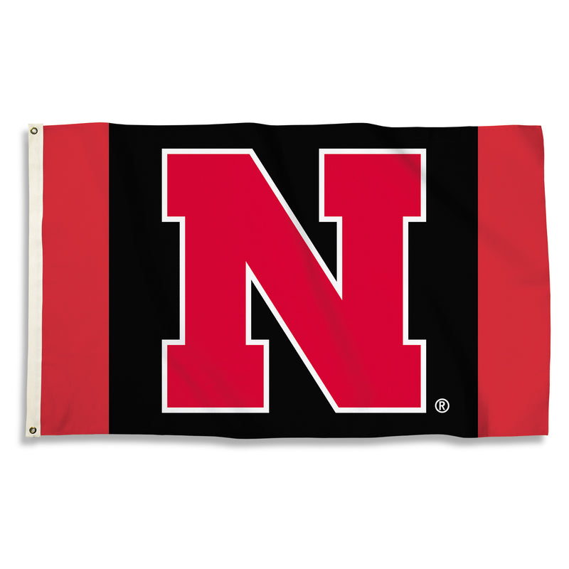 Nebraska Huskers Red Border Logo (3x5) Flag - NEBRASKA