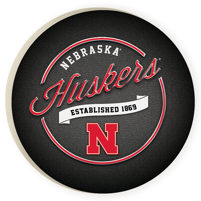 Nebraska Huskers Script Huskers Car Coaster - NEBRASKA