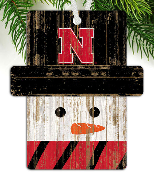 Nebraska Huskers Snowman Ornament - NEBRASKA