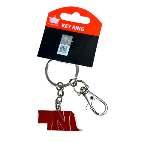 Nebraska Huskers State Design Keychain - NEBRASKA