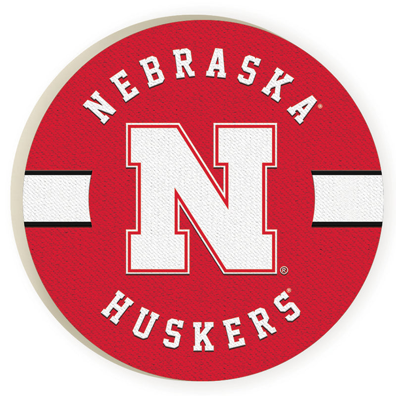 Nebraska Huskers Stripe Car Coaster - NEBRASKA
