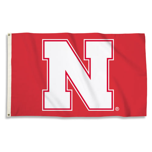 Nebraska Huskers White N Flag - NEBRASKA