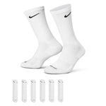 Men's/Women's Nike Everyday Cushion Crew Sock 6-Pack - 100 - WHITE