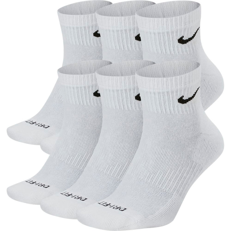 Nike Everyday Plus Cushion Quarter 6-Pack - 100 - WHITE