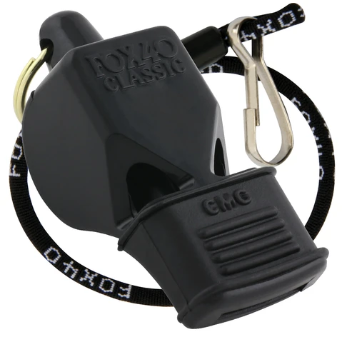 Trifox Official Classic Whistle With Clippper Lanyard - BLACK