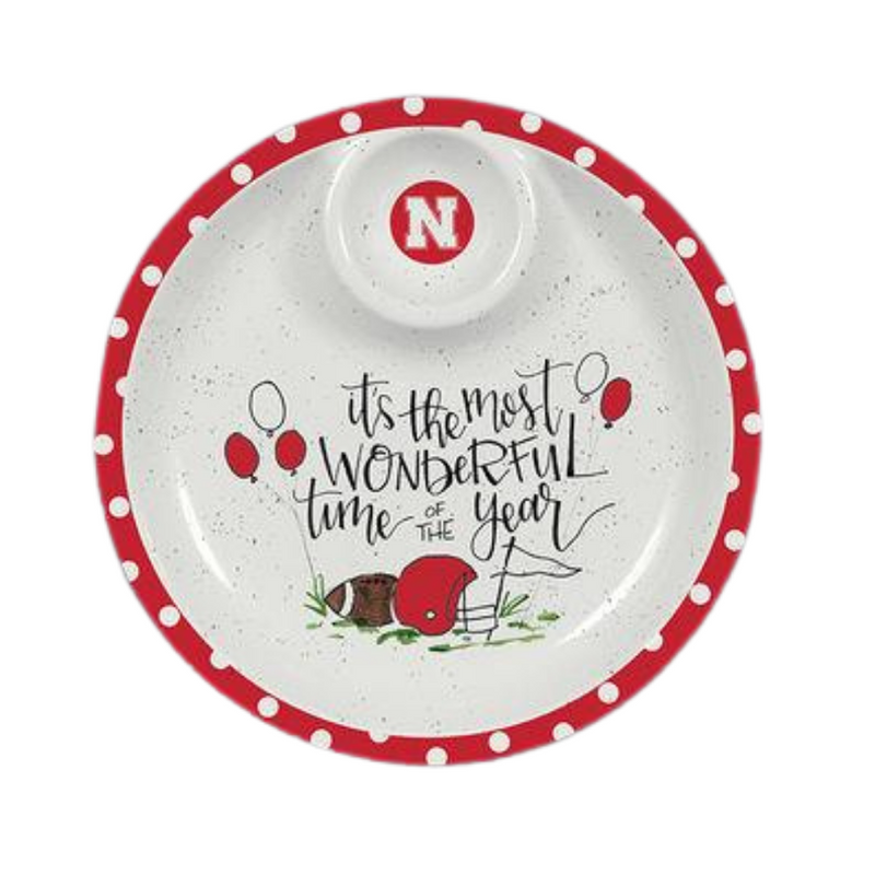 Nebraska Husker Melamine Chip & Dip