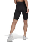 Women's Adidas Designed to Move High-Rise Short Sport Tights - BLACK/WHITE