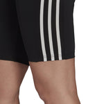 Women's Adidas Designed to Move High-Rise Short Sport Tights - BLACK/WHITE