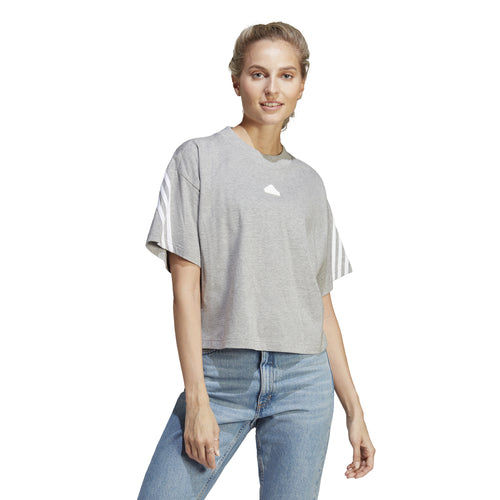 Women's Adidas Future Icons 3-Stripes T-Shirt - MEDIUM GREY