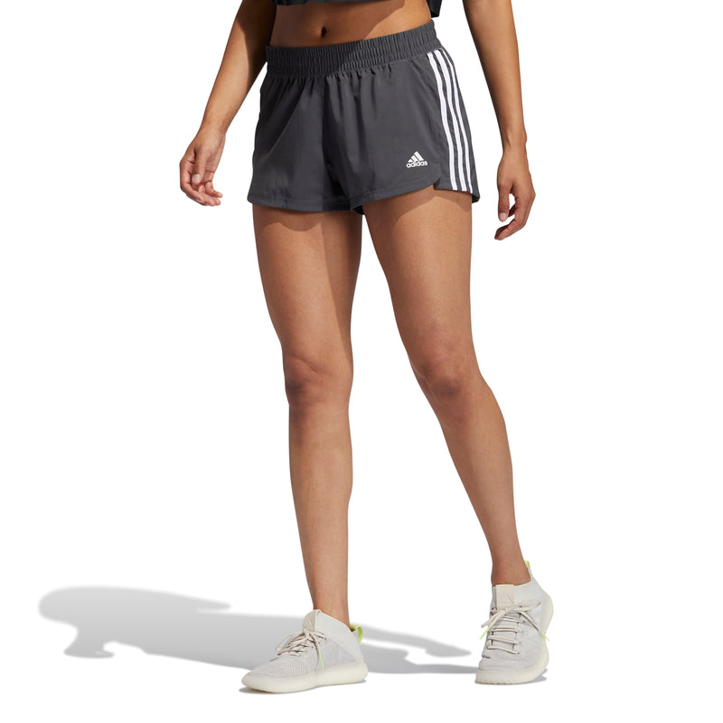 Women's Adidas Pacer 3-Stripes Woven Short - GREY