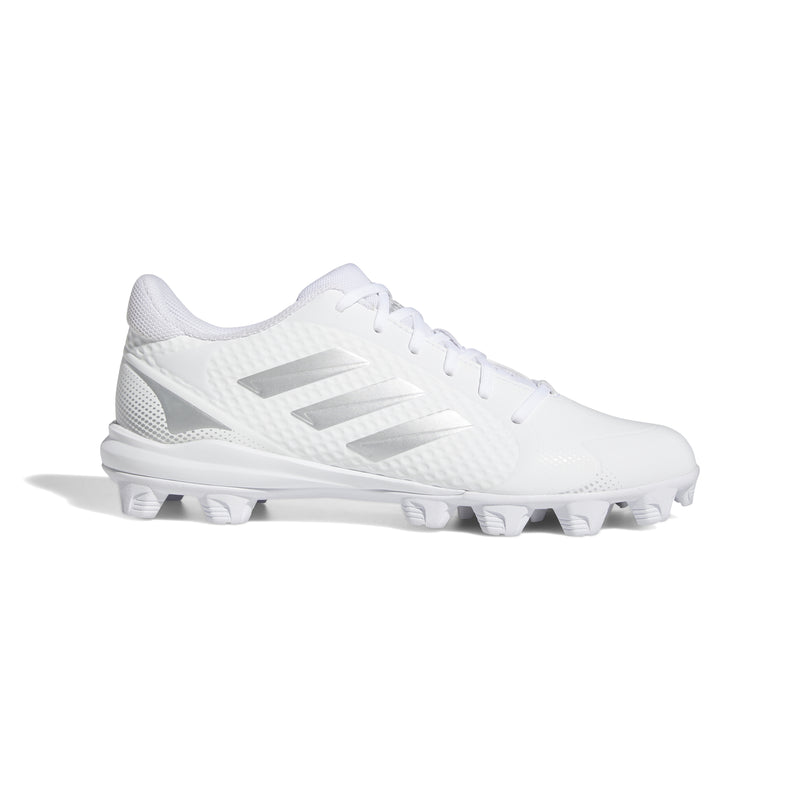 Women's Adidas PureHustle 2.0 Moulded Softball Cleats - WHITE/SILVER
