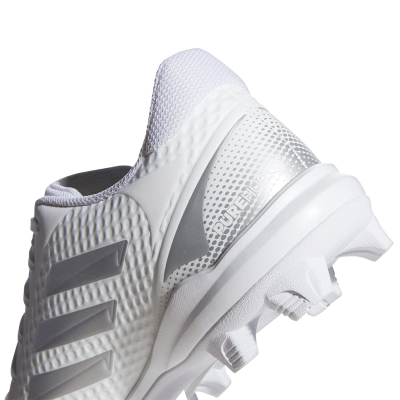 Women's Adidas PureHustle 2.0 Moulded Softball Cleats - WHITE/SILVER