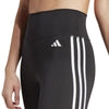 Women's Adidas Train Essentials 3-Stripes High-Waisted 7/8 Leggings - BLACK/WHITE
