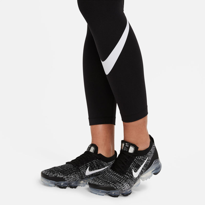 Women's Nike Essential Mid-Rise Swoosh Leggings - 010 - BLACK