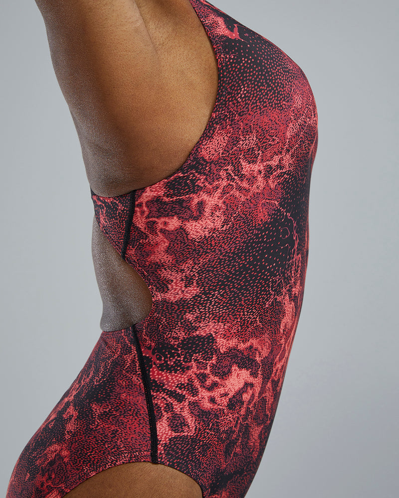 Women's TYR Durafast Lite Diploria Maxfit Swimsuit - 610 - RED