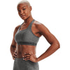 Women's Under Armour Crosssback Mid Heather Bra - 019 - CHARCOAL