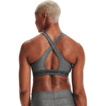 Women's Under Armour Crosssback Mid Heather Bra - 019 - CHARCOAL