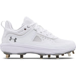 Women's Under Armour Glyde MT Softball Cleats - 100 - WHITE/BLACK