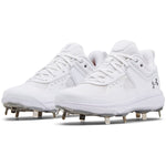 Women's Under Armour Glyde MT Softball Cleats - 100 - WHITE/BLACK