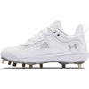 Women's Under Armour Glyde MT Softball Cleats - 100 - WHITE/BLACK