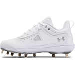 Women's Under Armour Glyde MT Softball Cleats - 100 - WHITE/BLACK