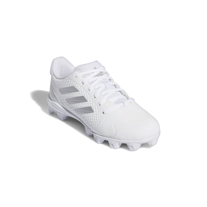 Youth Adidas PureHustle 2.0 Moulded Baseball Cleats - WHITE/SILVER