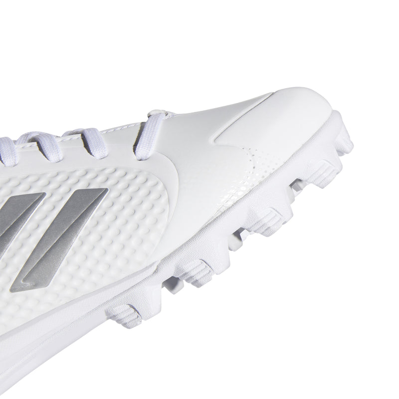 Youth Adidas PureHustle 2.0 Moulded Baseball Cleats - WHITE/SILVER