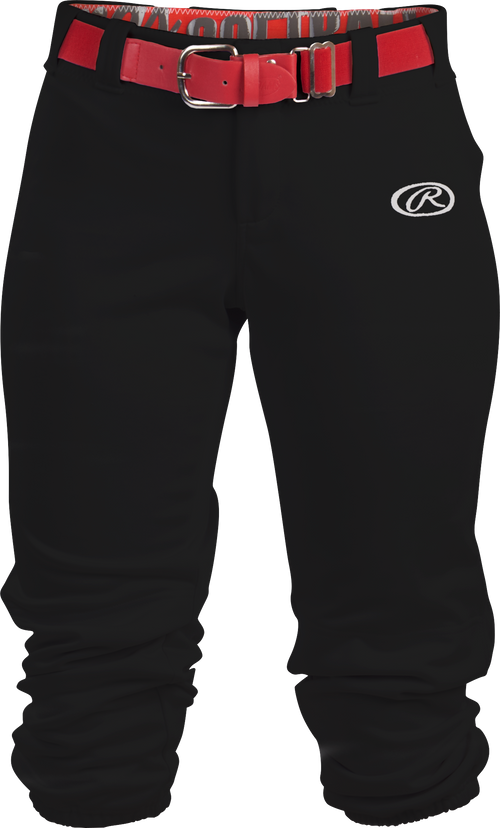 Youth Rawlings Launch Belted Softball Pants - BLACK