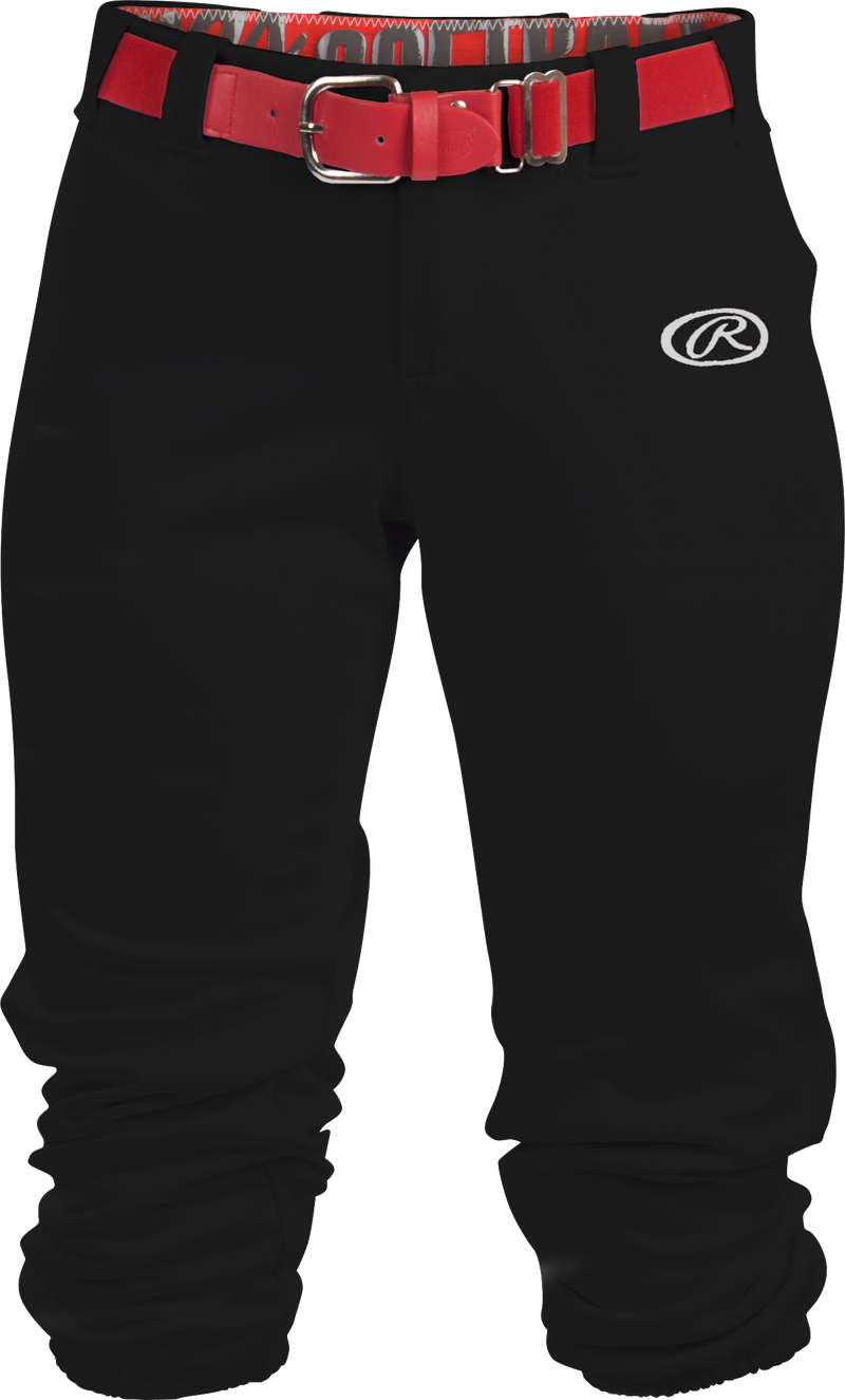 Youth Rawlings Launch Belted Softball Pants - BLACK