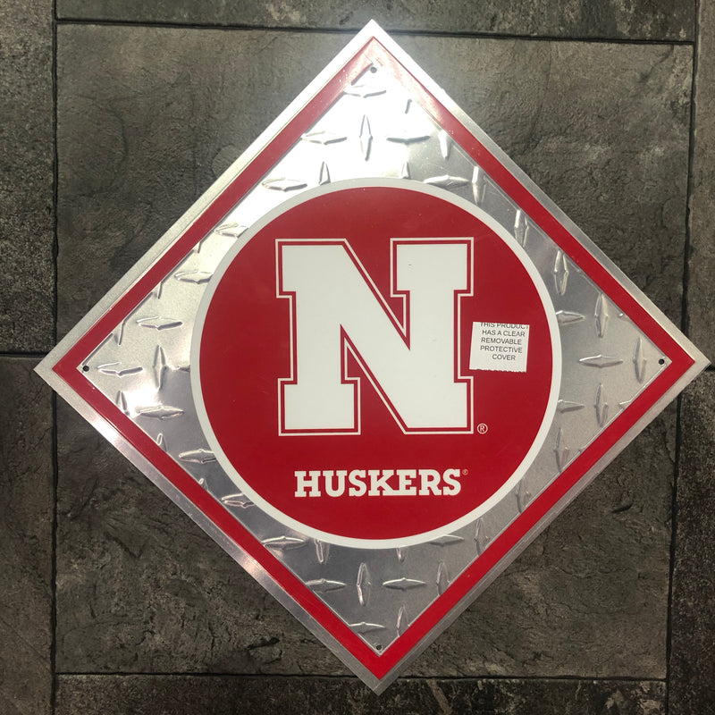 Nebraska Huskers Diamond Wall Sign